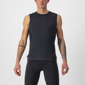 Camada Base Castelli BANDITO WOOL SLEEVELESS Masculino Pretas | TVKQI7082