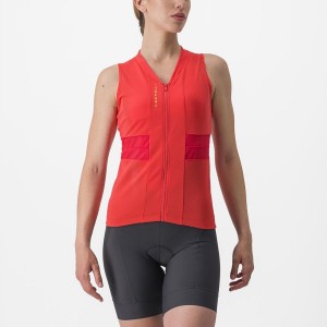 Camisa Castelli ANIMA 4 SLEEVELESS Feminino Laranja | YAGFK8391