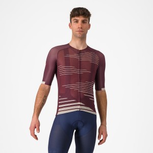 Camisa Castelli CLIMBER'S 4.0 Masculino Bordeaux Escuro Prateadas | YXRNL3478