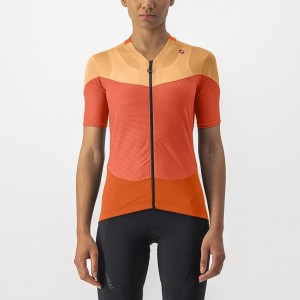 Camisa Castelli GRADIENT COLOR BLOCK Feminino Vermelhas Escuro Laranja Laranja | MOWDB7651