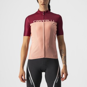 Camisa Castelli VELOCISSIMA Feminino Rosa Bordeaux | UYHCR5302