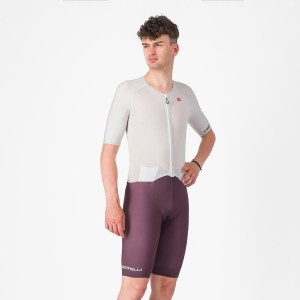 Fato De Velocidade Castelli SANREMO BTW X2 Masculino Prateadas Cinzentas Bordeaux | SODIJ0125