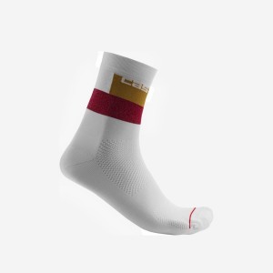 Meias Castelli BLOCCO 15 Masculino Branco | DKFRZ5410