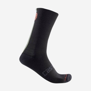 Meias Castelli RACING STRIPE 18 Masculino Pretas | FBVZN0783