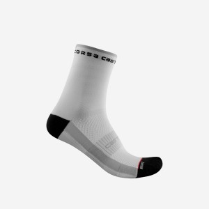 Meias Castelli ROSSO CORSA W 11 Feminino Branco Pretas | JAUPL0247