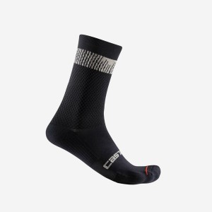 Meias Castelli UNLIMITED 18 Masculino Pretas Prateadas | BMWTA9837