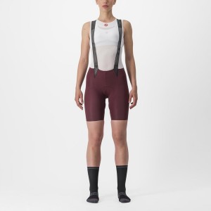 Shorts Com Babador Castelli FREE AERO RC W Feminino Bordeaux Escuro | NHBAT1497