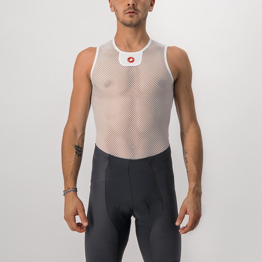 Camada Base Castelli CORE MESH 3 SLEEVELESS Masculino Branco | PIFNY7560