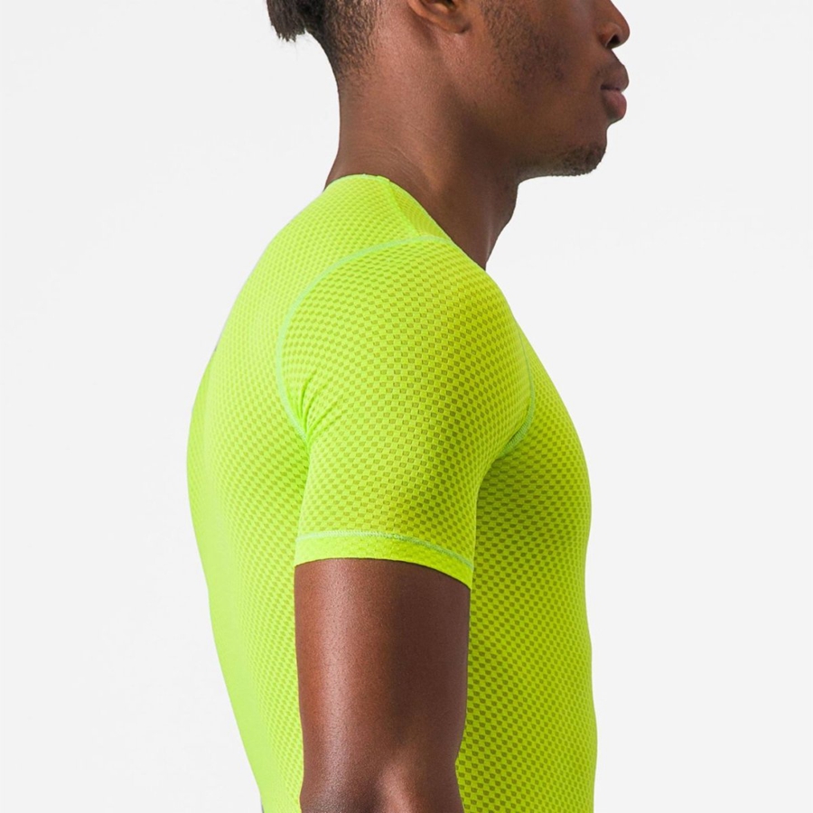 Camada Base Castelli PRO MESH 2.0 SHORT SLEEVE Masculino Luz Verdes | AHPYC2834