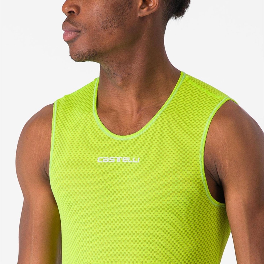 Camada Base Castelli PRO MESH 2.0 SLEEVELESS Masculino Luz Verdes | LHZSN5186