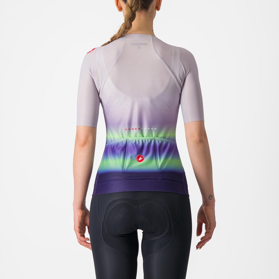 Camisa Castelli CLIMBER'S 4.0 W Feminino Roxo Branco Verdes Roxo Escuro | SOFNM0427