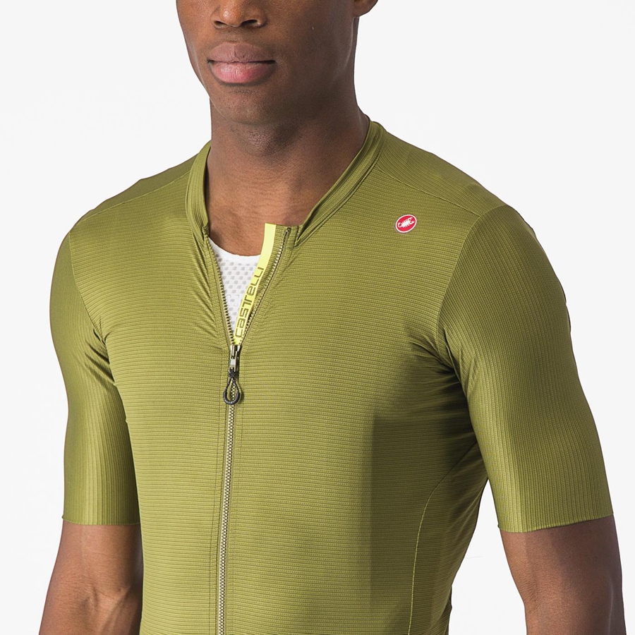 Camisa Castelli ESPRESSO Masculino Verde Oliva Luz Verdes | VHWZF7529