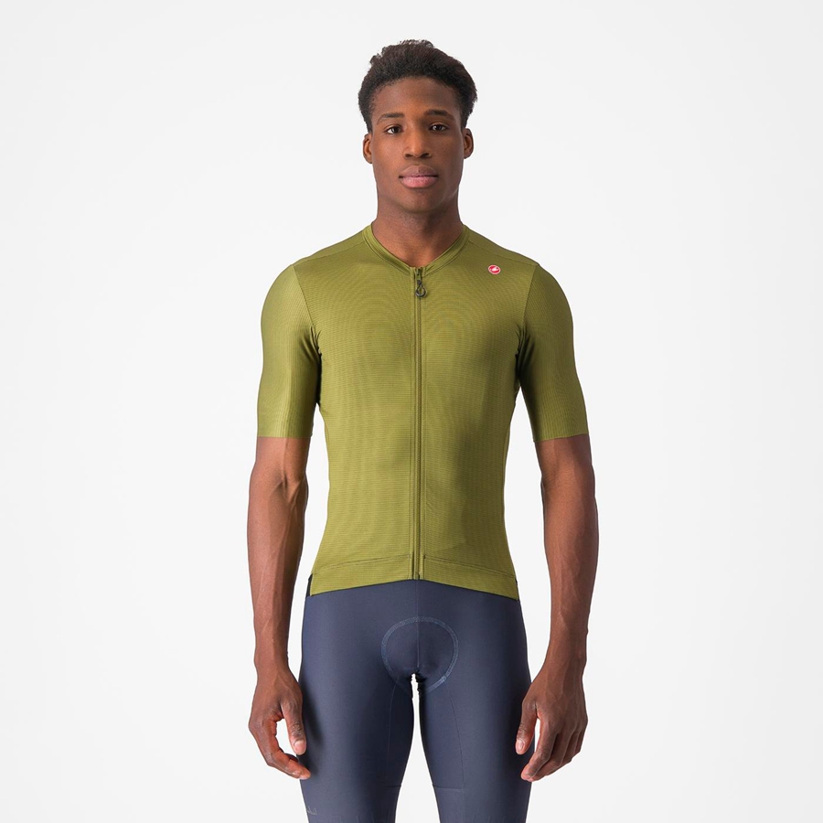 Camisa Castelli ESPRESSO Masculino Verde Oliva Luz Verdes | VHWZF7529