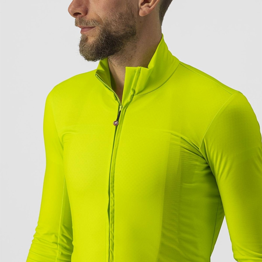 Camisa Castelli PRO THERMAL MID LS Masculino Luz Verdes | BKUOJ6802