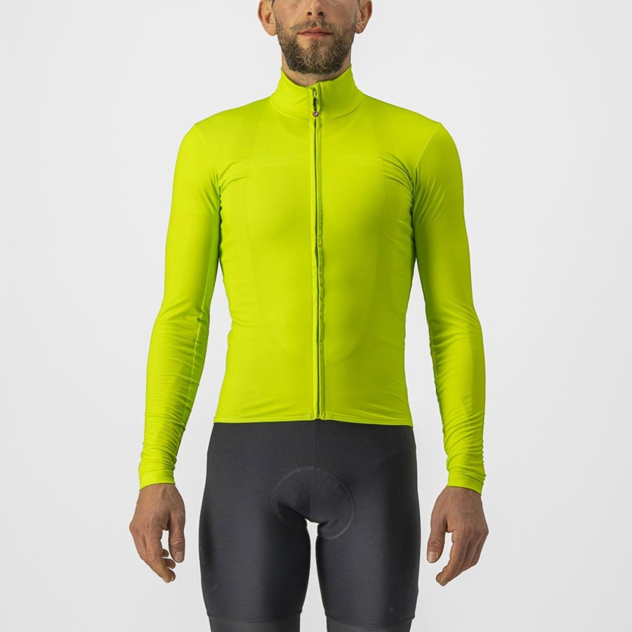 Camisa Castelli PRO THERMAL MID LS Masculino Luz Verdes | BKUOJ6802