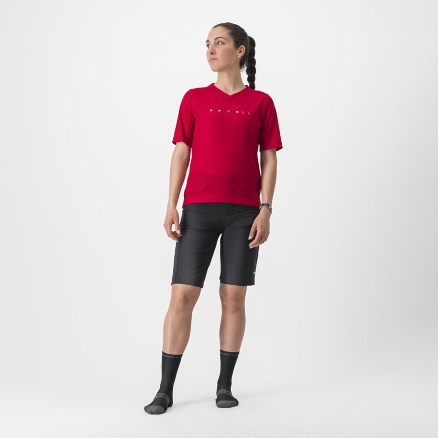 Camisa Castelli TRAIL TECH 2 W TEE Feminino Vermelhas Escuro | VKHPI8614