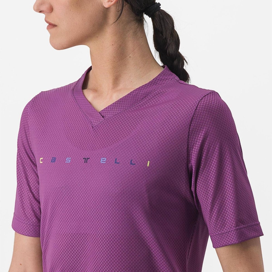 Camisa Castelli TRAIL TECH 2 W TEE Feminino Roxo | NRULF3047