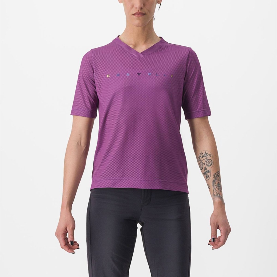 Camisa Castelli TRAIL TECH 2 W TEE Feminino Roxo | NRULF3047