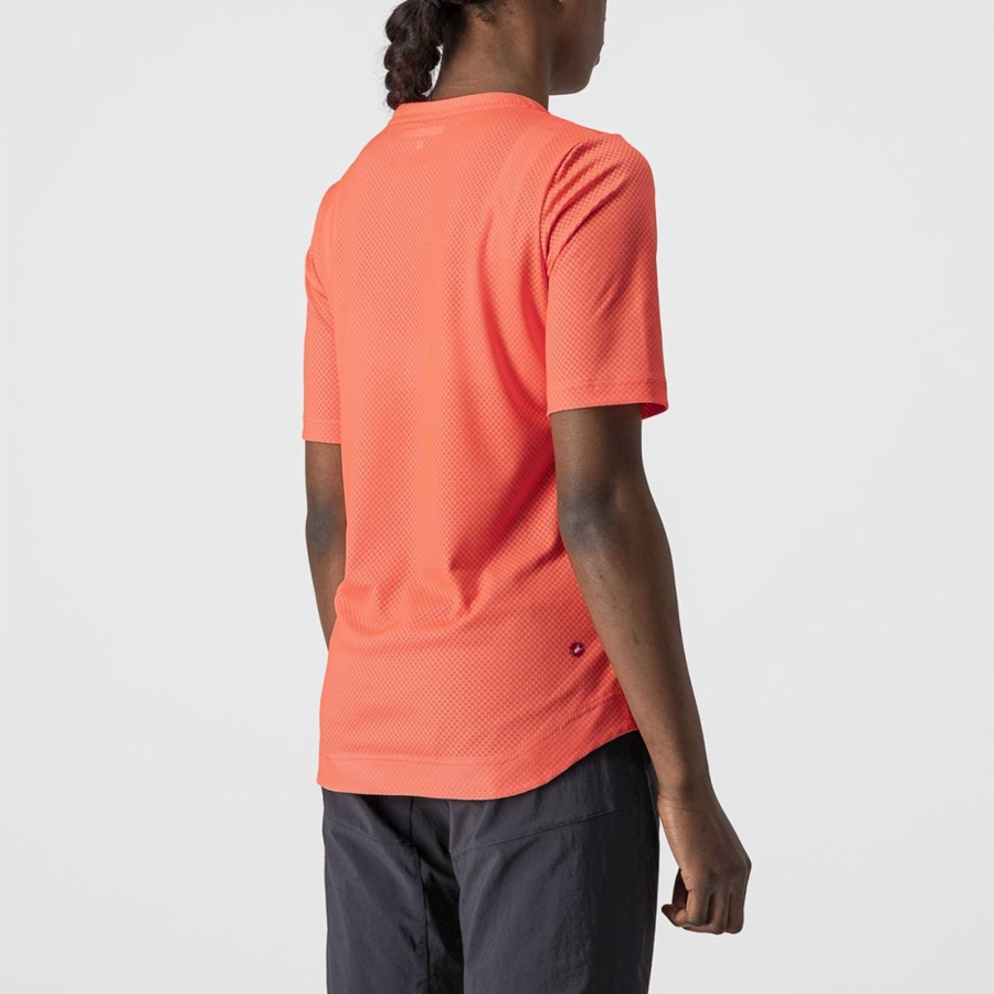 Camisa Castelli TRAIL TECH W TEE Feminino Coral | GWZUK3865