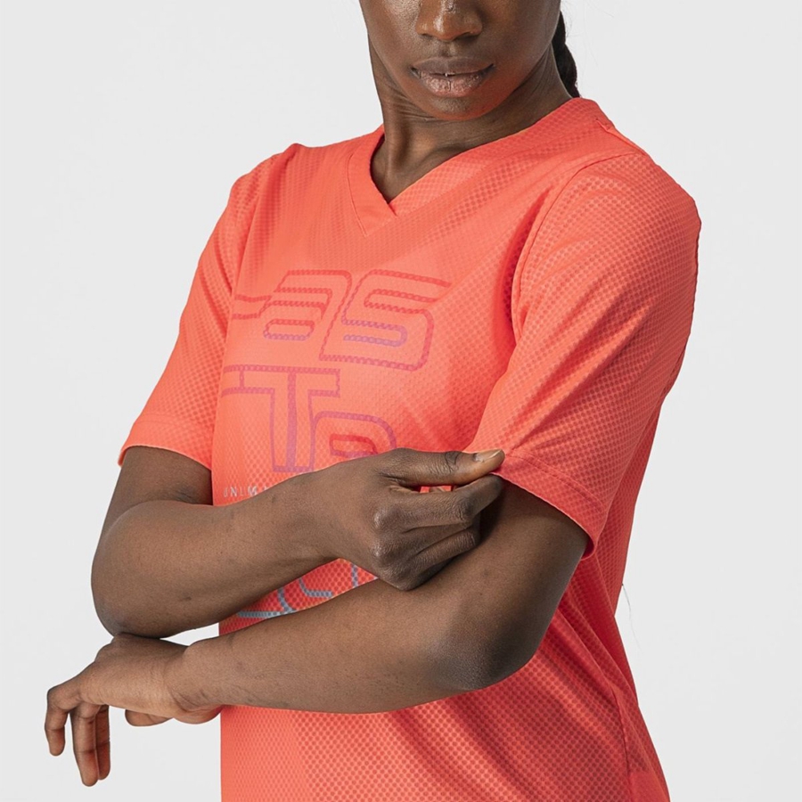 Camisa Castelli TRAIL TECH W TEE Feminino Coral | GWZUK3865