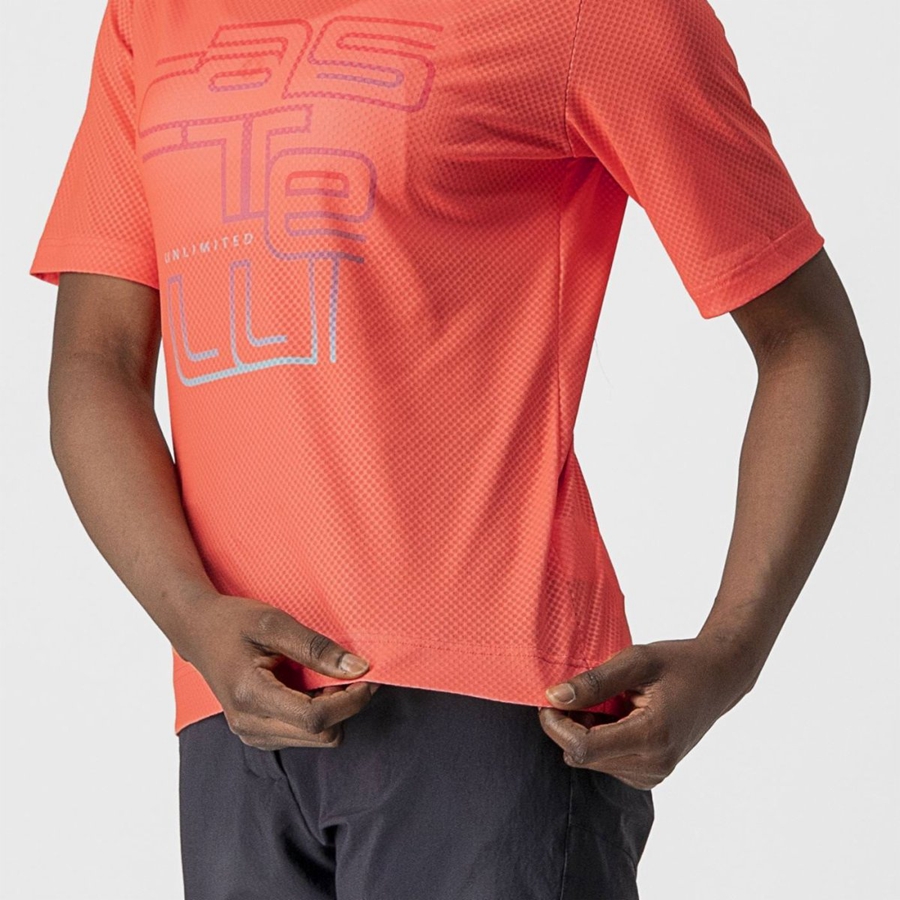 Camisa Castelli TRAIL TECH W TEE Feminino Coral | GWZUK3865