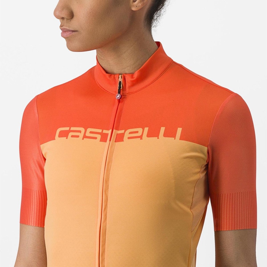 Camisa Castelli VELOCISSIMA Feminino Laranja Vermelhas Escuro | RVSTU5960