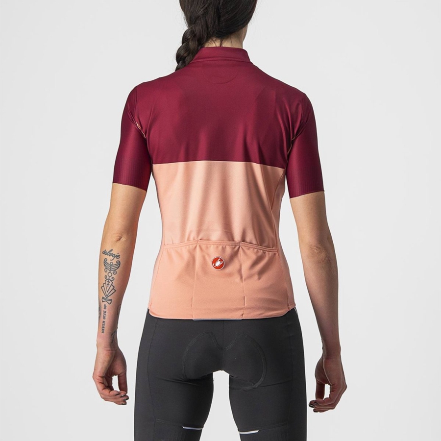 Camisa Castelli VELOCISSIMA Feminino Rosa Bordeaux | UYHCR5302