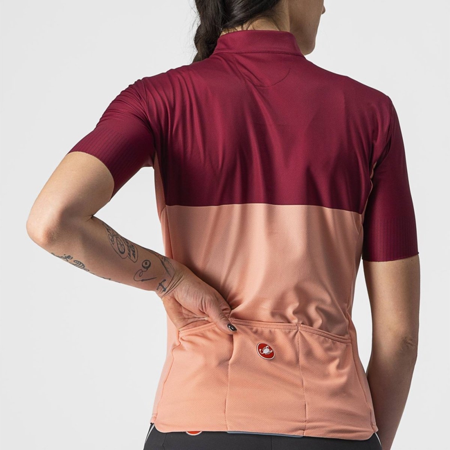 Camisa Castelli VELOCISSIMA Feminino Rosa Bordeaux | UYHCR5302