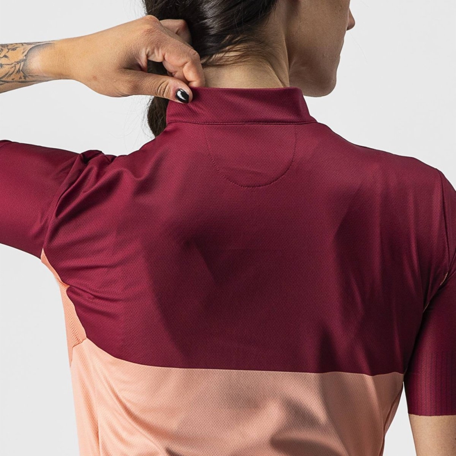 Camisa Castelli VELOCISSIMA Feminino Rosa Bordeaux | UYHCR5302