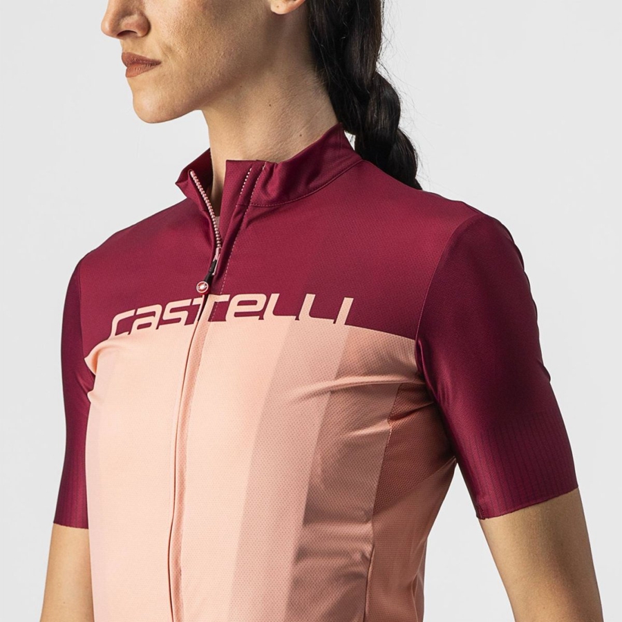 Camisa Castelli VELOCISSIMA Feminino Rosa Bordeaux | UYHCR5302