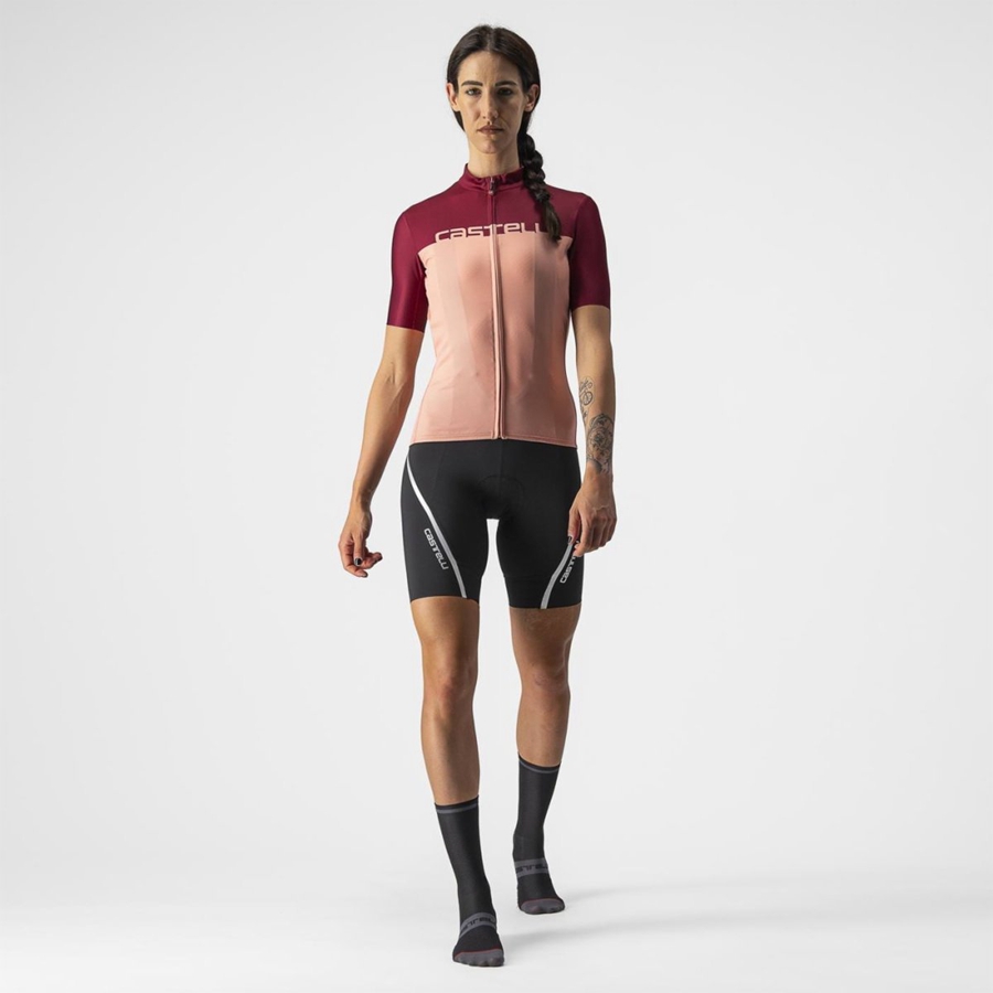 Camisa Castelli VELOCISSIMA Feminino Rosa Bordeaux | UYHCR5302