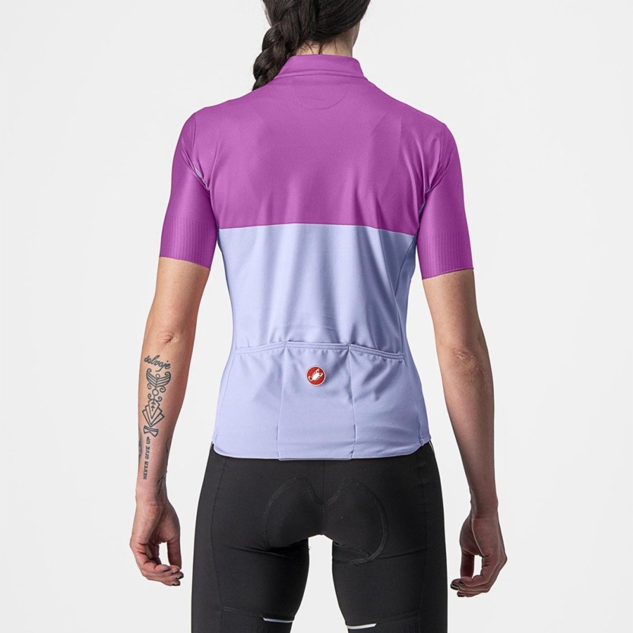 Camisa Castelli VELOCISSIMA Feminino Roxo Branco | CSFWR3628