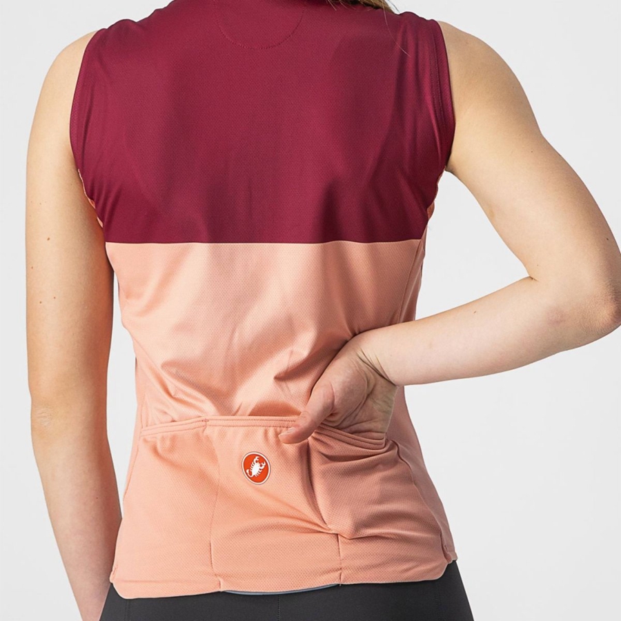 Camisa Castelli VELOCISSIMA SLEEVELESS Feminino Rosa Bordeaux | BZGFN1079