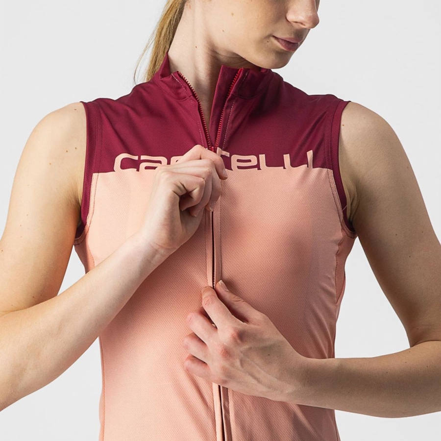 Camisa Castelli VELOCISSIMA SLEEVELESS Feminino Rosa Bordeaux | BZGFN1079