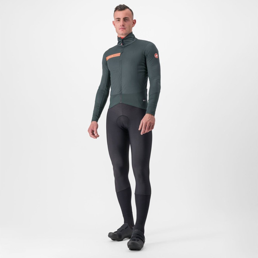 Casacos Castelli BETA RoS Masculino Verdes Vermelhas Laranja | EUMNP5486