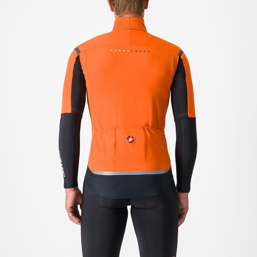 Casacos Castelli GABBA RoS 2 Masculino Vermelhas Laranja Cinzentas Escuro | XVJFT1308