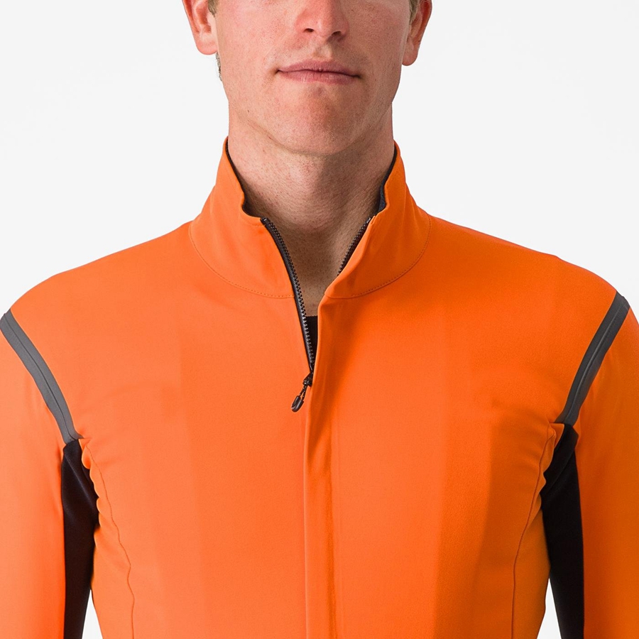 Casacos Castelli GABBA RoS 2 Masculino Vermelhas Laranja Cinzentas Escuro | XVJFT1308