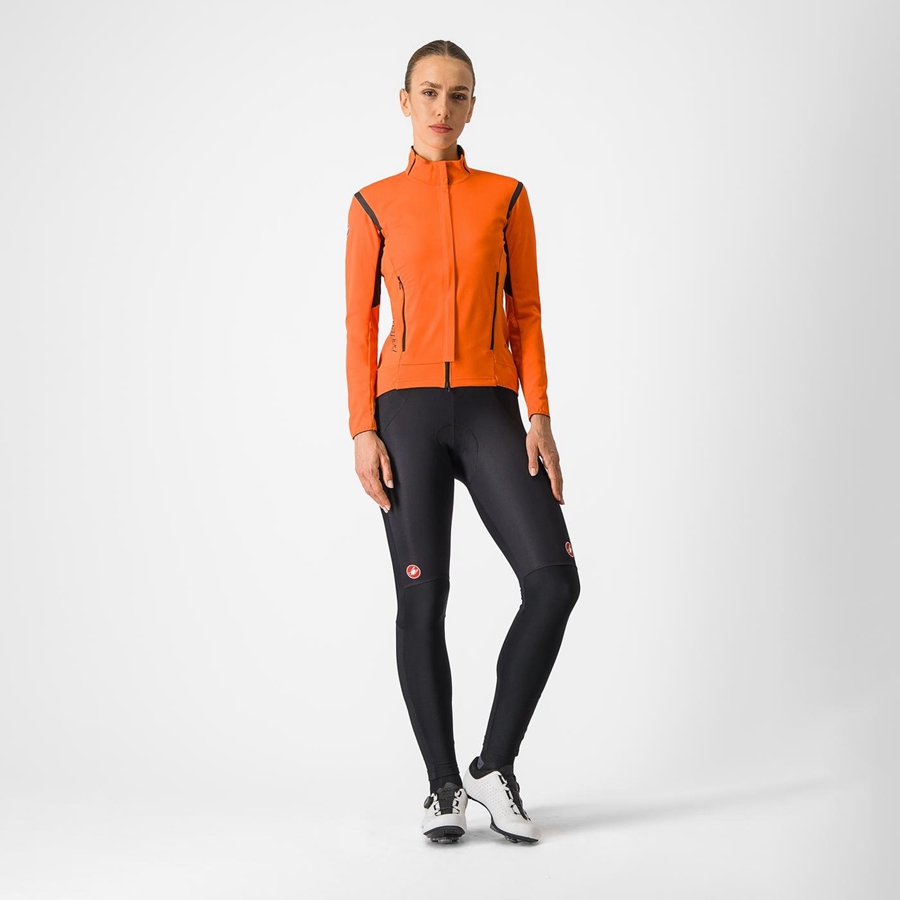 Casacos Castelli PERFETTO RoS 2 W Feminino Vermelhas Laranja Pretas | OHIVA9765