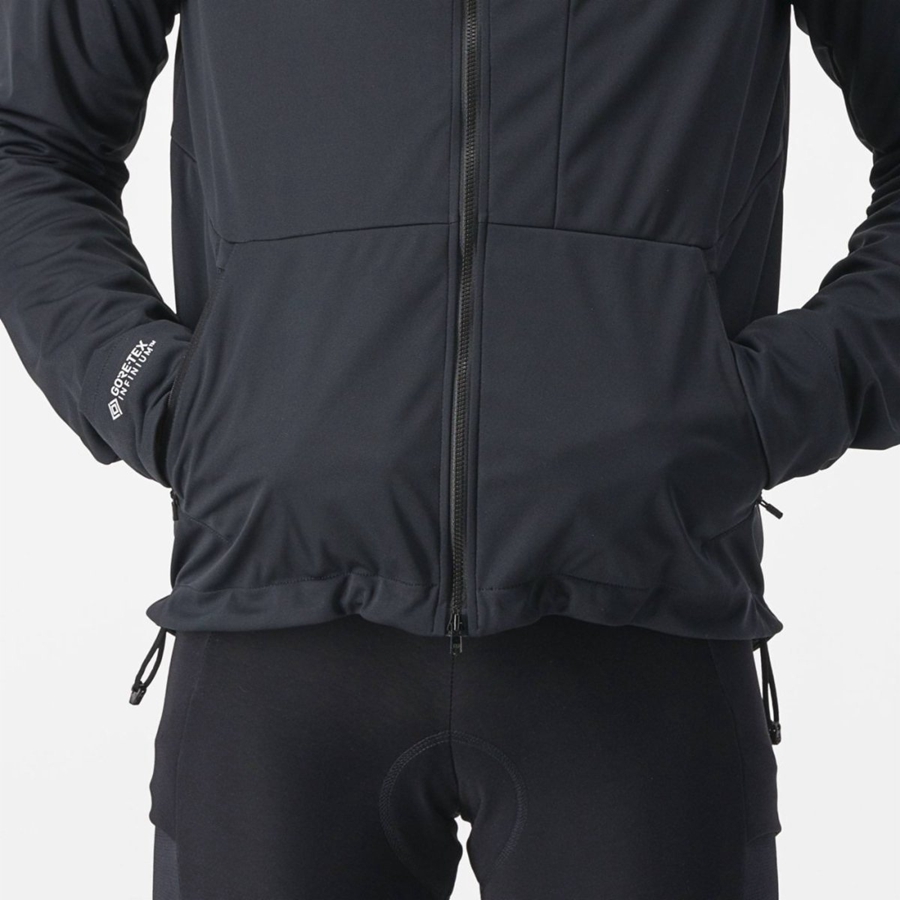 Casacos Castelli TRAIL HOODIE Masculino Pretas | LDBHY3851