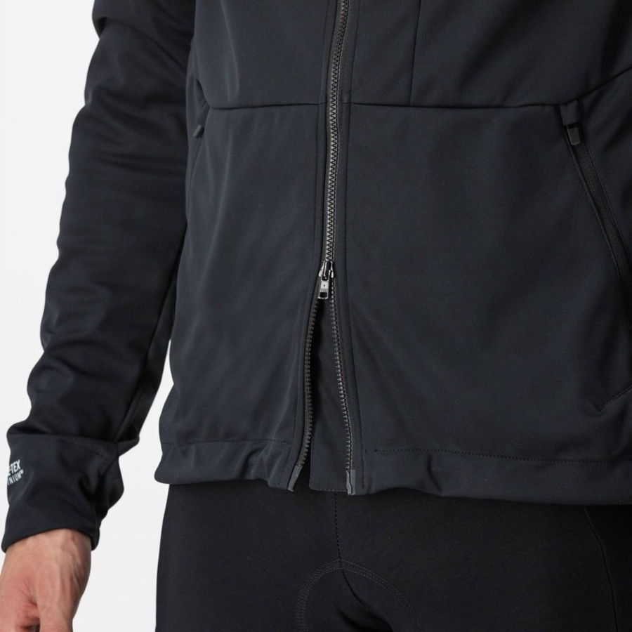 Casacos Castelli TRAIL HOODIE Masculino Pretas | LDBHY3851