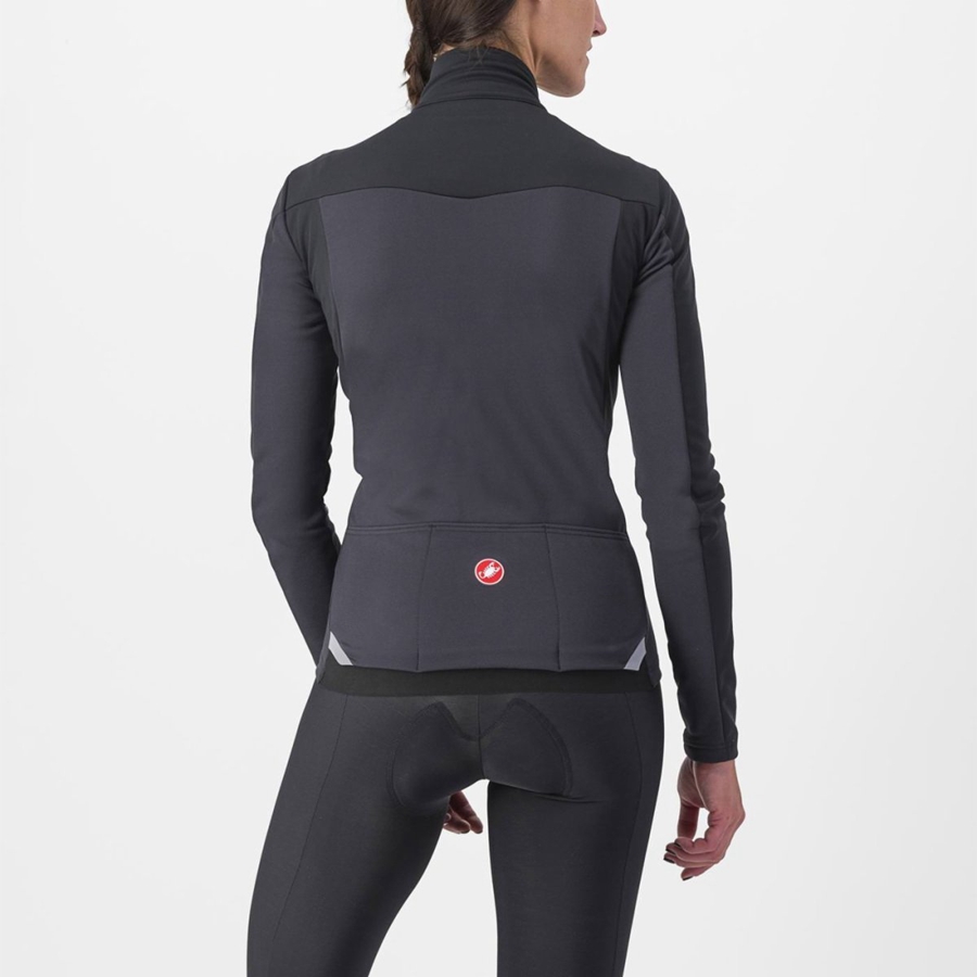 Casacos Castelli TRANSITION 2 W Feminino Pretas | CRKPJ6179