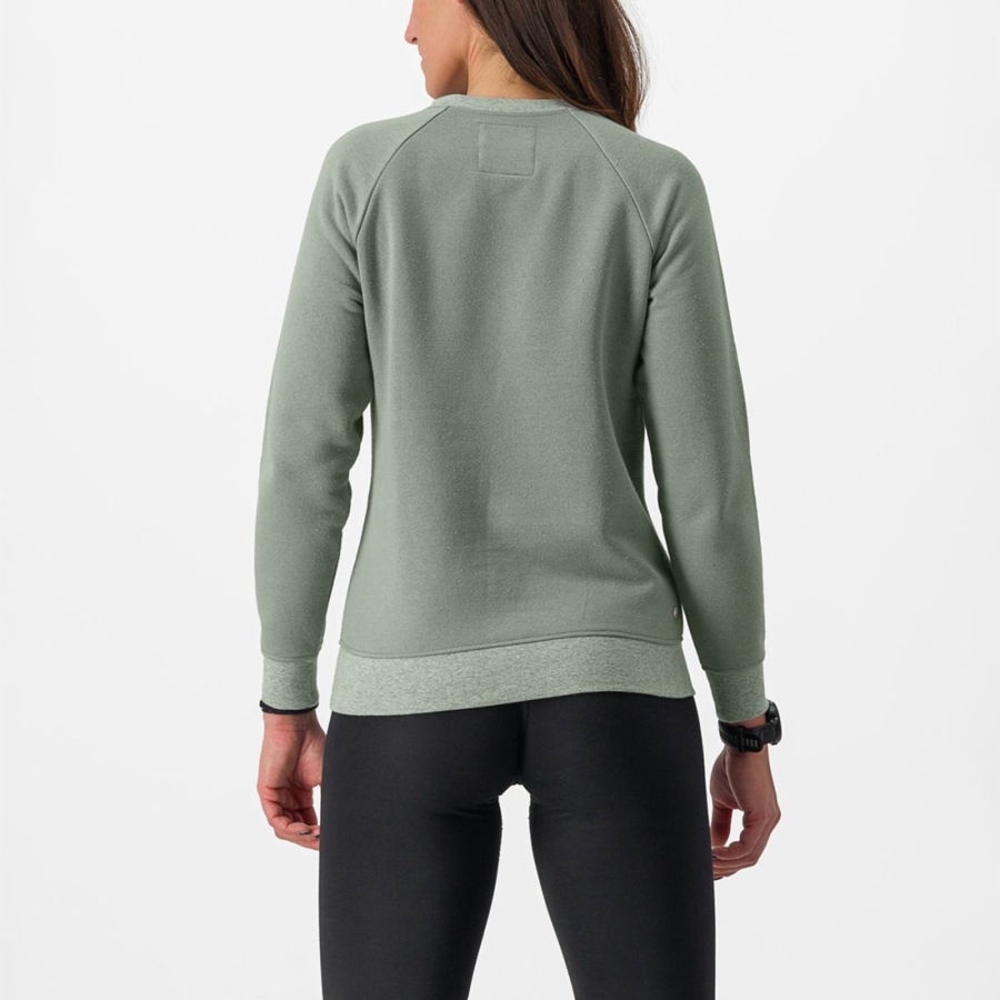 Casual Castelli LOGO W SWEATSHIRT Feminino Verdes | SLHRG3170