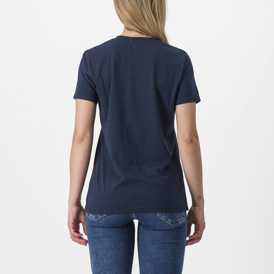 Casual Castelli PEDALARE TEE Feminino Azuis | RJQHV9413