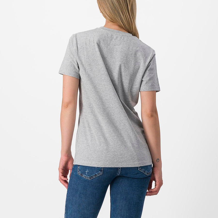 Casual Castelli PEDALARE TEE Feminino Caqui Cinzentas | GJPOZ5361