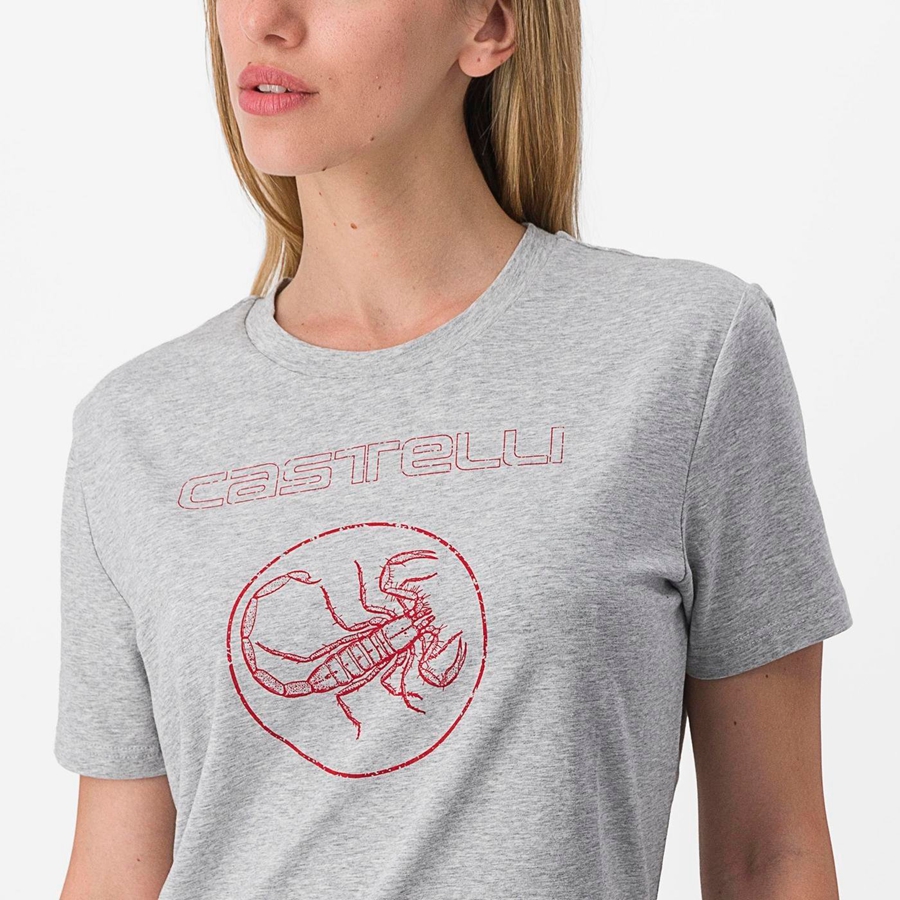 Casual Castelli PEDALARE TEE Feminino Caqui Cinzentas | GJPOZ5361