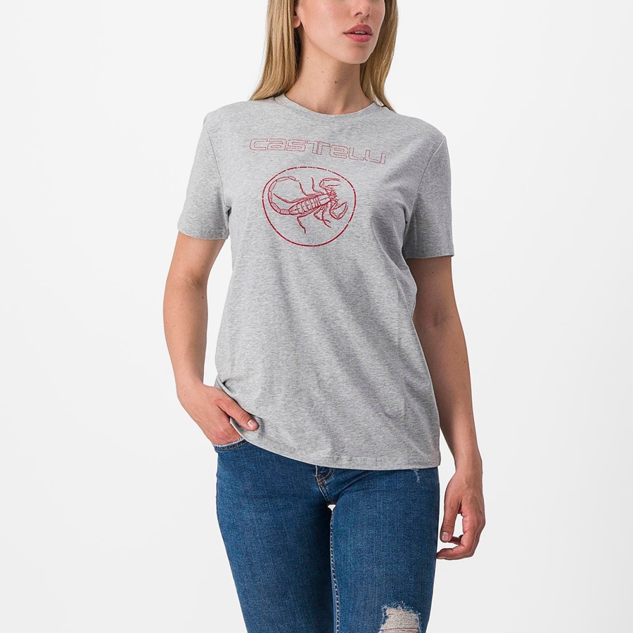 Casual Castelli PEDALARE TEE Feminino Caqui Cinzentas | GJPOZ5361