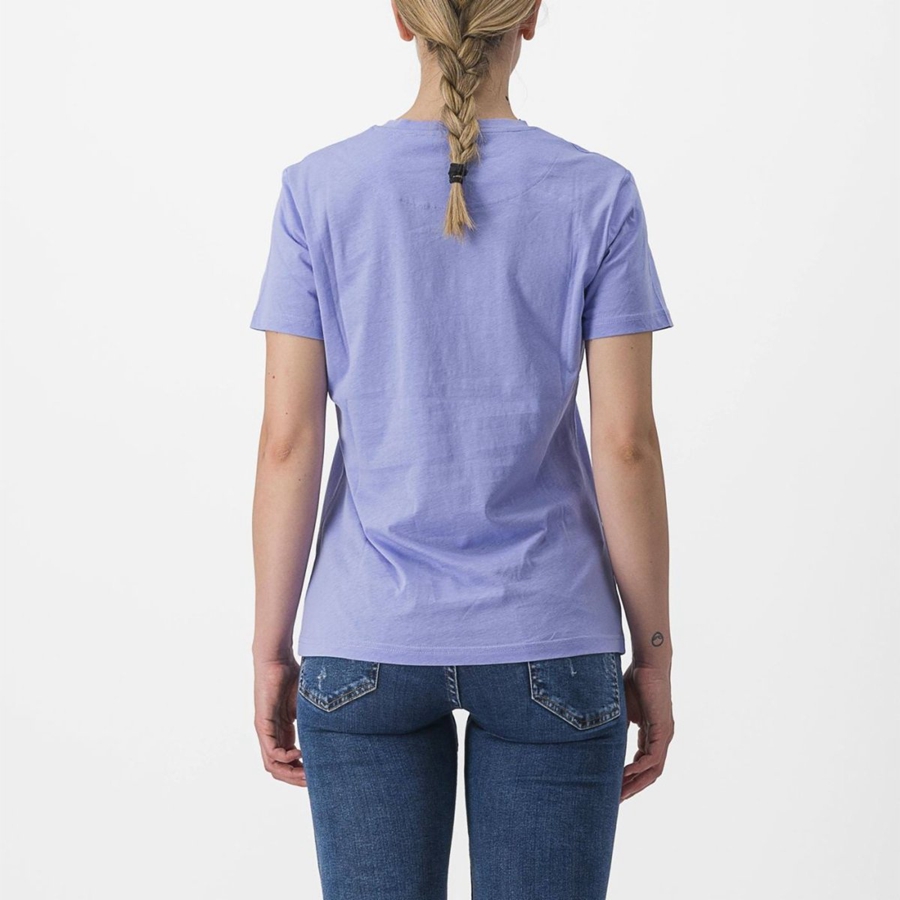 Casual Castelli PEDALARE TEE Feminino Roxo Branco | VHKQR4821