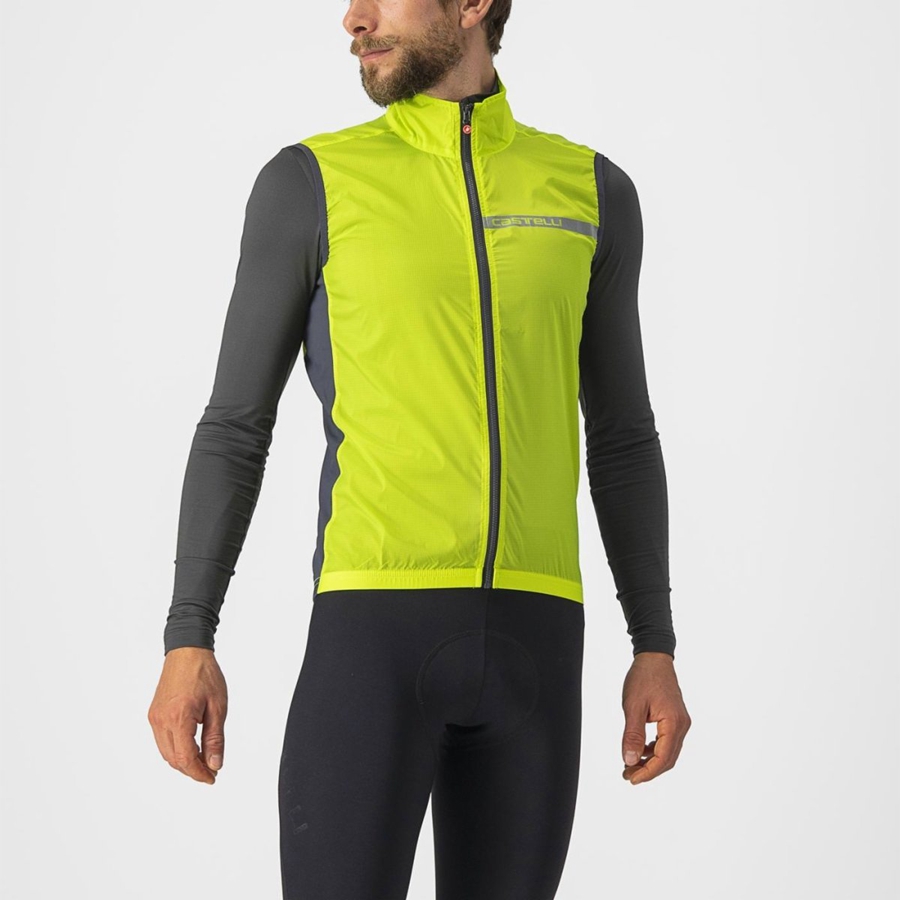 Colete Castelli SQUADRA STRETCH Masculino Luz Verdes Cinzentas Escuro | XMBHN4972