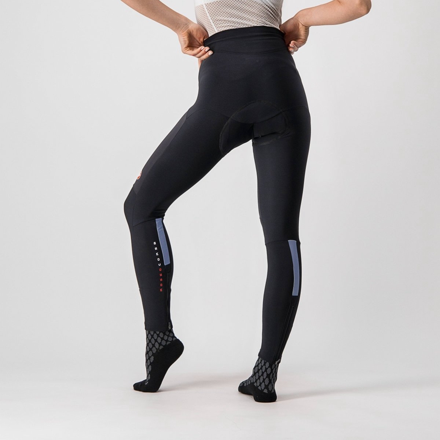 Leggings Castelli SORPASSO RoS W Feminino Pretas Prateadas | DVWZQ9230