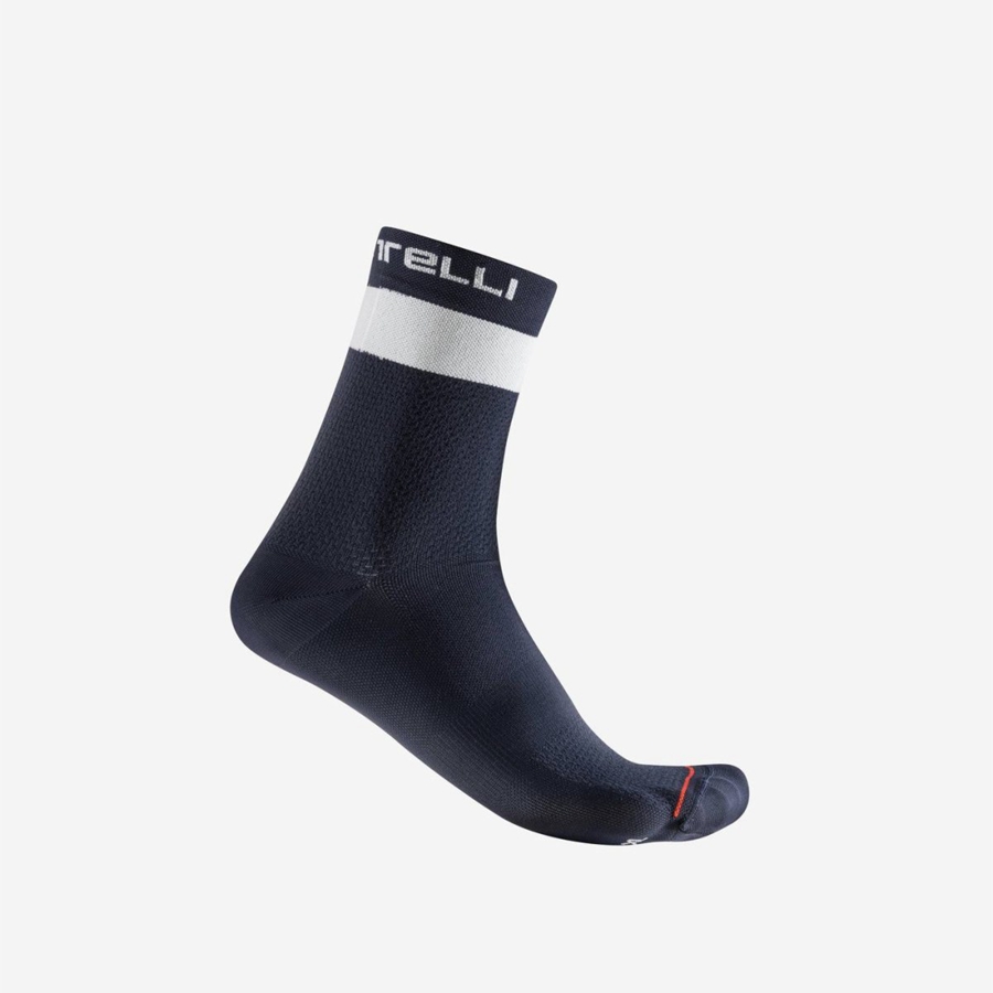 Meias Castelli PROLOGO LITE 15 Masculino Azuis Branco | IESOP0173